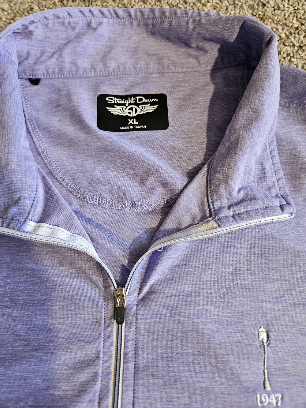Straight Down Men's Lavender Zip-Front Pullover